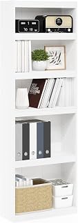 Furinno Jaya Enhanced Home 5 Tier Bookcase, White