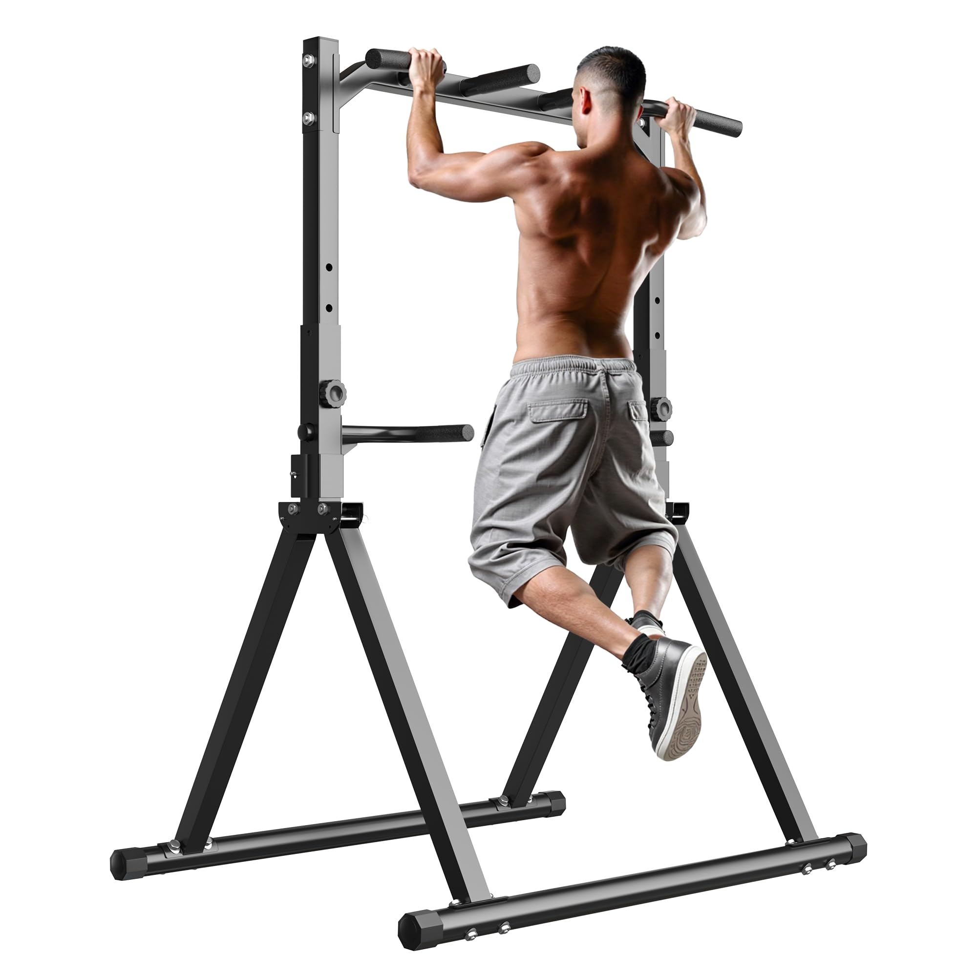 Foldable Pull Up Bar Pull Up Station, Power Tower with Triangular Structure, Mul