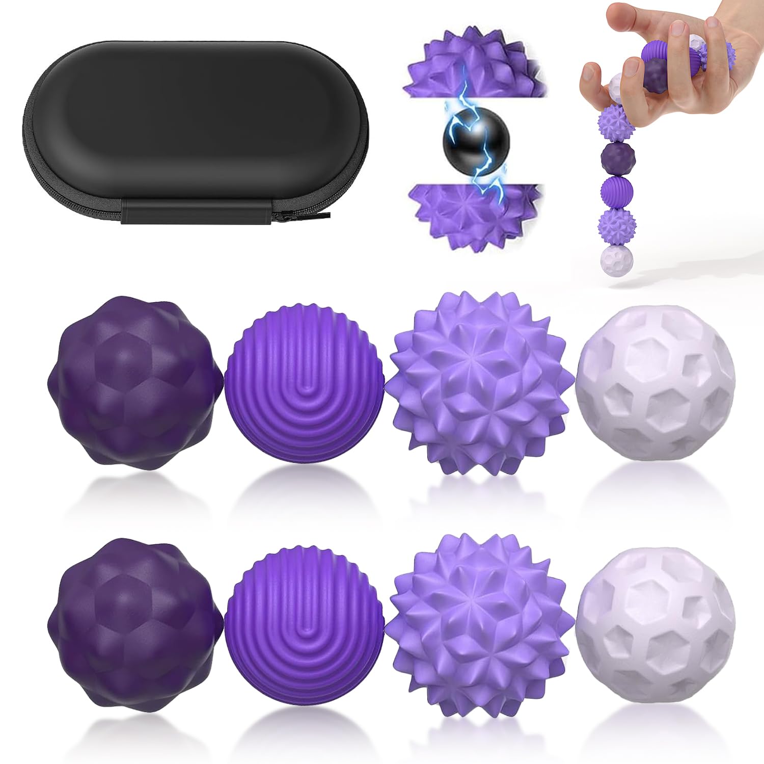 Magnetic Fidget Balls Toys (8PCS), Weighted Texture Tactile Sensory Fidget Balls