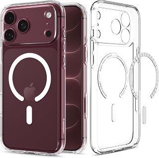 Spigen for iPhone 18 Pro Case, for iPhone 17 Pro Case, Clear White | Ultra Hybrid MagFit, Anti-Yellowing Resin, Air Cushion Tech, Military-Grade Drop Protection, Compatible with MagSafe
