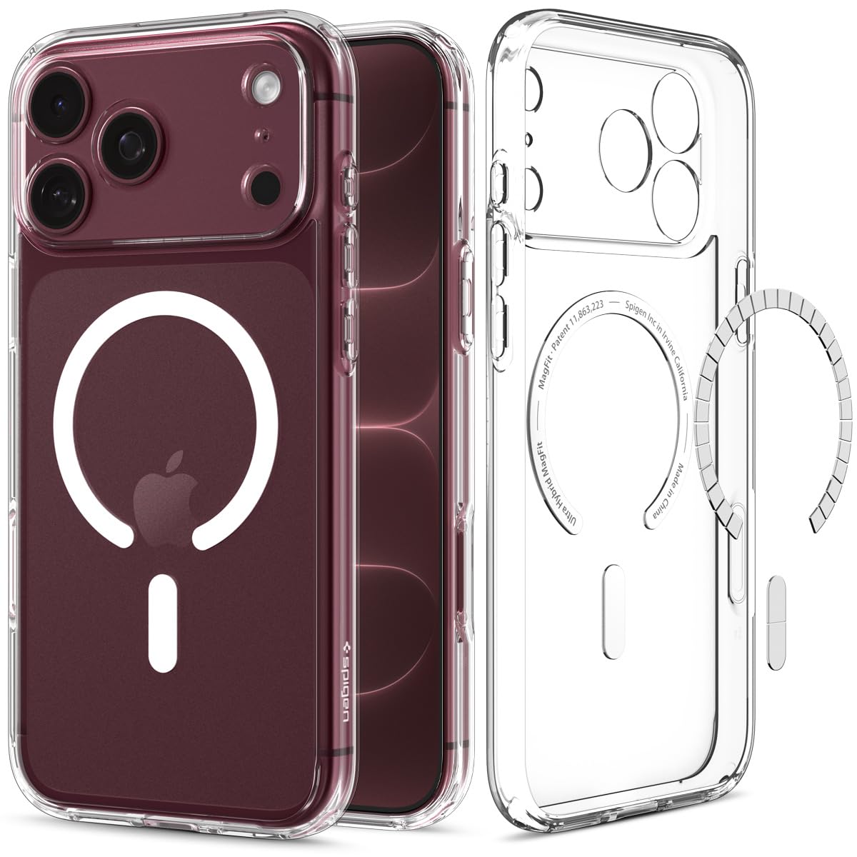 Spigen for iPhone 18 Pro Case, for iPhone 17 Pro Case, Clear White | Ultra Hybri