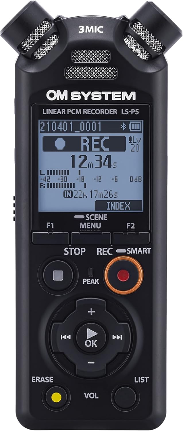 OM System LS-P5 Hi-Res Audio Recorder - TRESMIC II Bluetooth PCM & FLAC | Profes