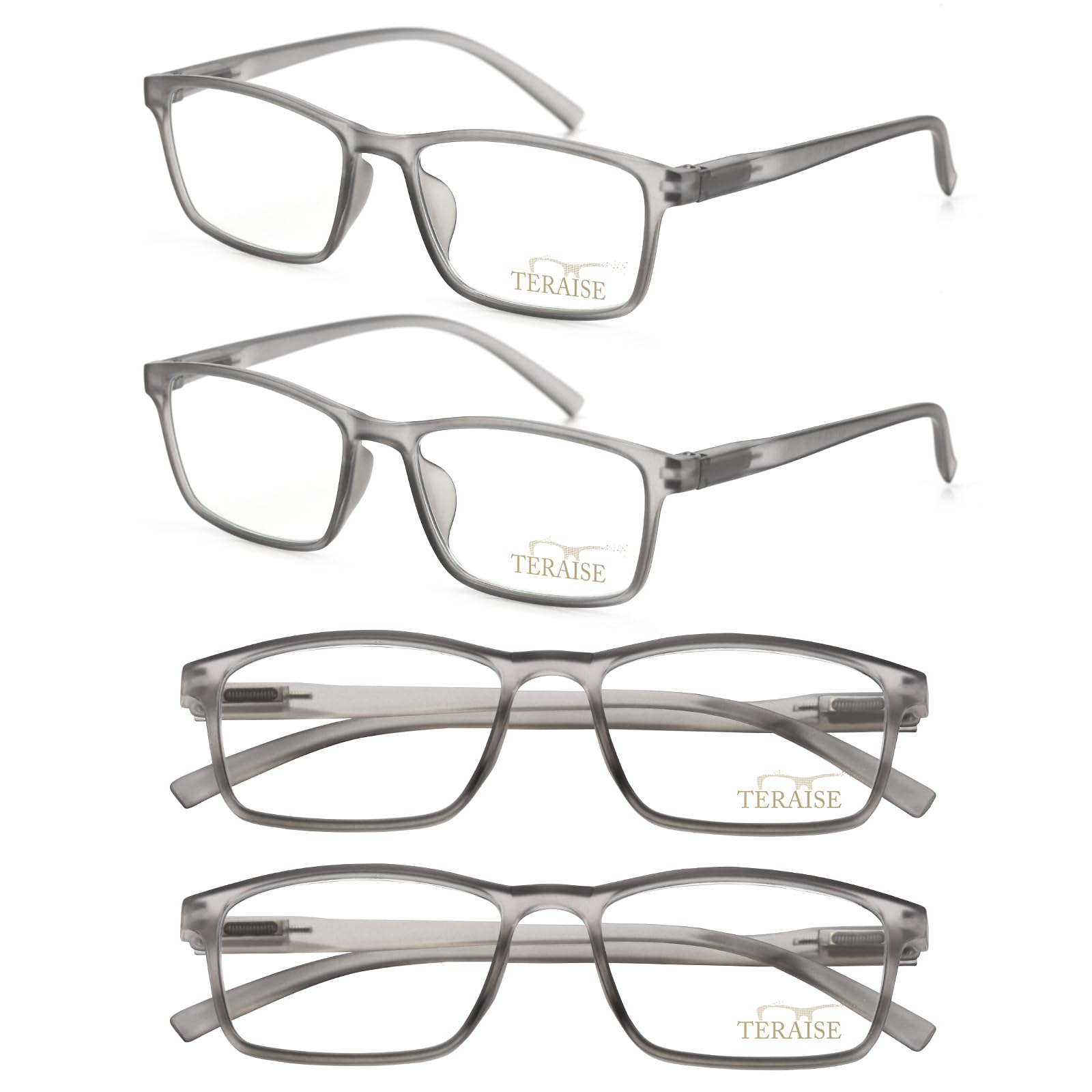 TERAISE Upgrade Blue Light Blocking Reading Glasses 4 Pack Compact Lightweight R