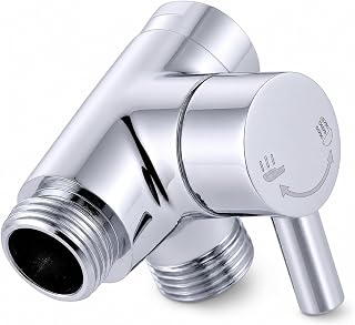 3-Way Shower Diverter Valve, Solid Metal Tee Splitter for Handheld & Fixed Showerhead - G1/2" Universal Chrome Finish