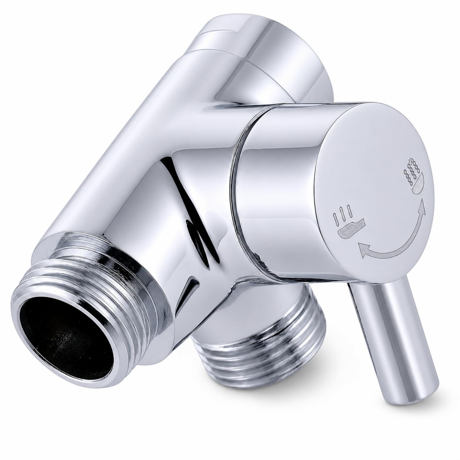 3-Way Shower Diverter Valve, Solid Metal Tee Splitter for Handheld & Fixed Showe