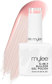 Mylee 5 in 1 Builder Base Strengthening Gel 15ml (Light Pink) | UV/LED Nail Polish Coat for Hard Strong Nails Tips & Extensions, Professional Manicure Repair, Nail Art Decoration & Decals