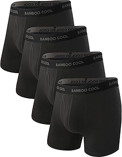 BAMBOO COOL Men's Boxer Briefs Ultra Breathable Underwear Multipack | Softer and Cooler Than Cotton,Moisture Wicking,Comfort Waistband,No Riding Up,Open Fly,Daily Wear,Outdoor