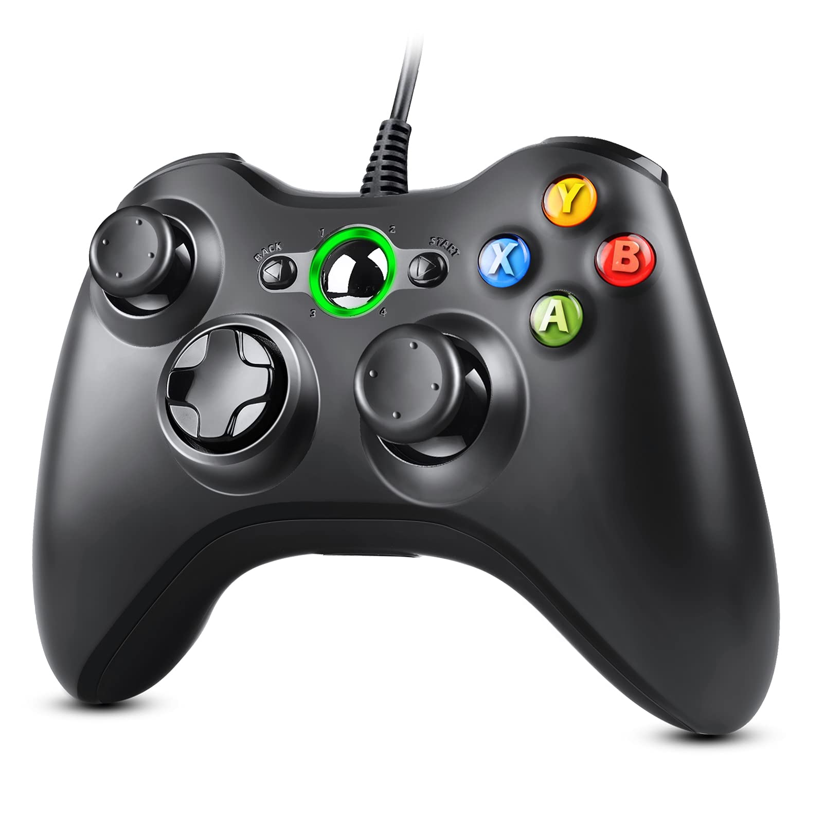 Zexrow Controller for Xbox 360, USB Wired Gamepad Joystick with Improved Dual Vi