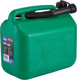 Draper 10L Plastic Petrol Can 290mm Spout Length Jerry Fuel Diesel Can | 10L Water Container | 20mm Flexible Spout Diameter | Diesel & Petrol Containers | Plastic Jerry Can with Funnel