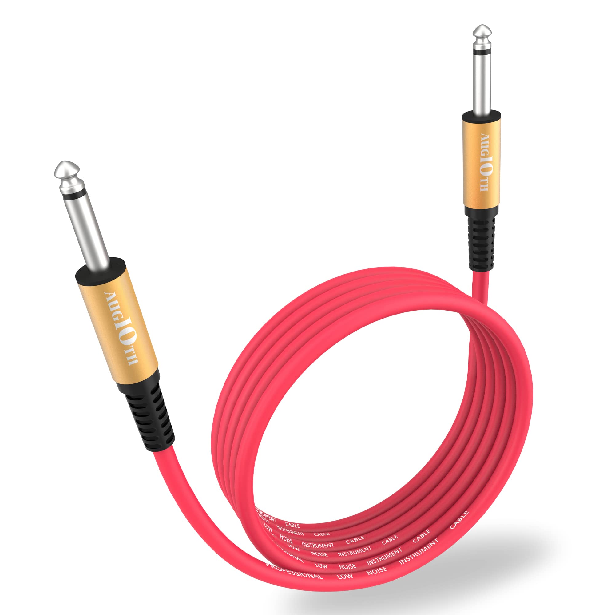 AUGIOTH Guitar Cable 20 ft, Stage Electric Instrument Bass Cable AMP Cord 1/4 St