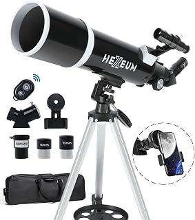 Koolpte Telescope for Adults & Beginner Astronomers - 80mm Aperture 600mm Fully Multi-Coated High Transmission Coatings with AZ Mount Tripod Phone Adapter, Carrying Bag, Wireless Control.
