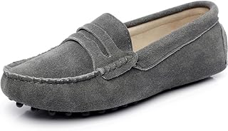 Women's Classic Suede/Fabric Bow Tie Penny Loafers Comfort Handmade Slipper Moccasins