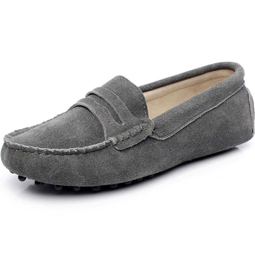 Women's Classic Suede/Fabric Bow Tie Penny Loafers Comfort Handmade Slipper Mocc