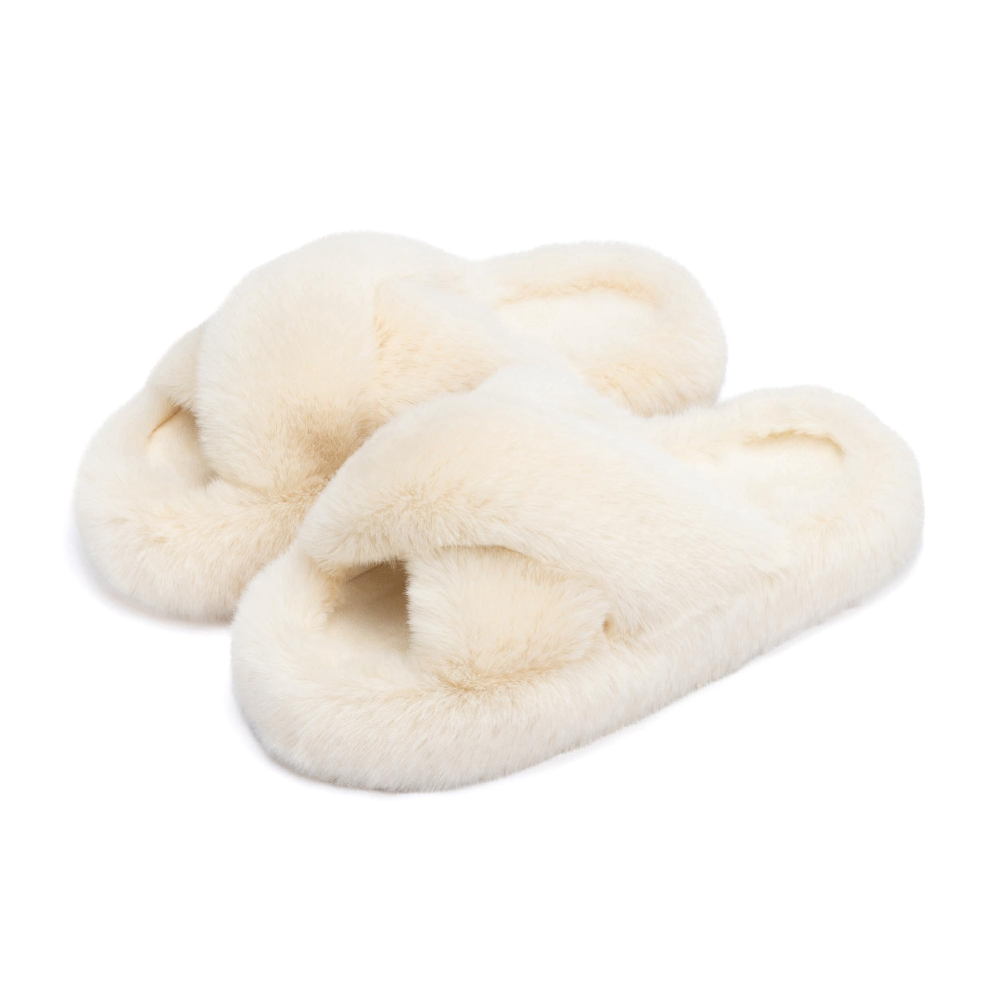 Chantomoo Women's Slippers Memory Foam House Bedroom Slippers for Women Fuzzy Pl