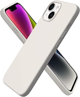 ORNARTO Cover per iPhone 14 Silicone,Antiurto,Grigio Pietra