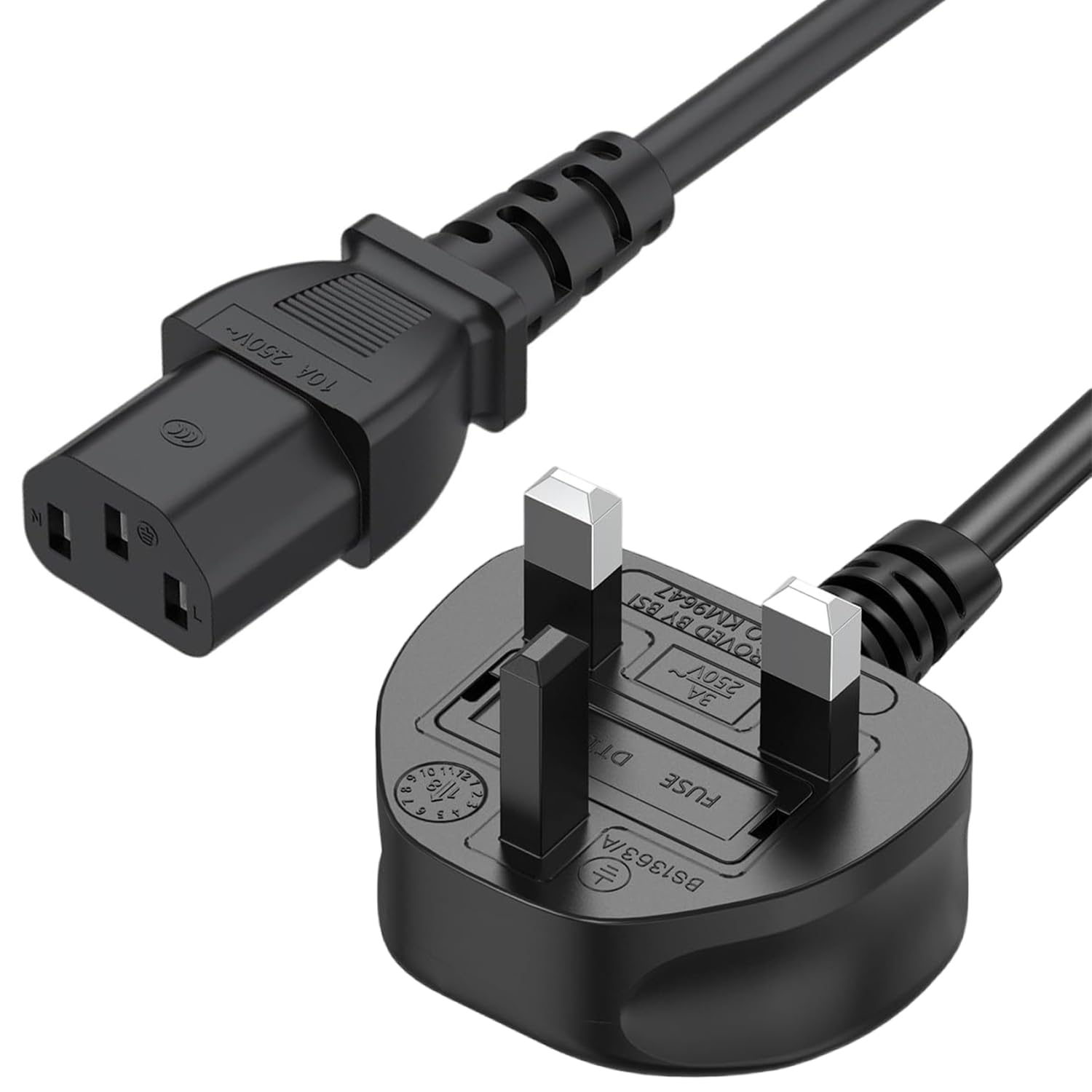 3M 3 Prong UK Plug 18 AWG Power Cord, IEC 320 C13 Power Cable for Treadmills Viz