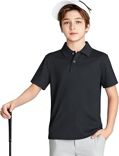 2T to Youth Boys' Performance Polo Kids Collared Golf Shirt School Uniform UPF 50+ Dry-Fit