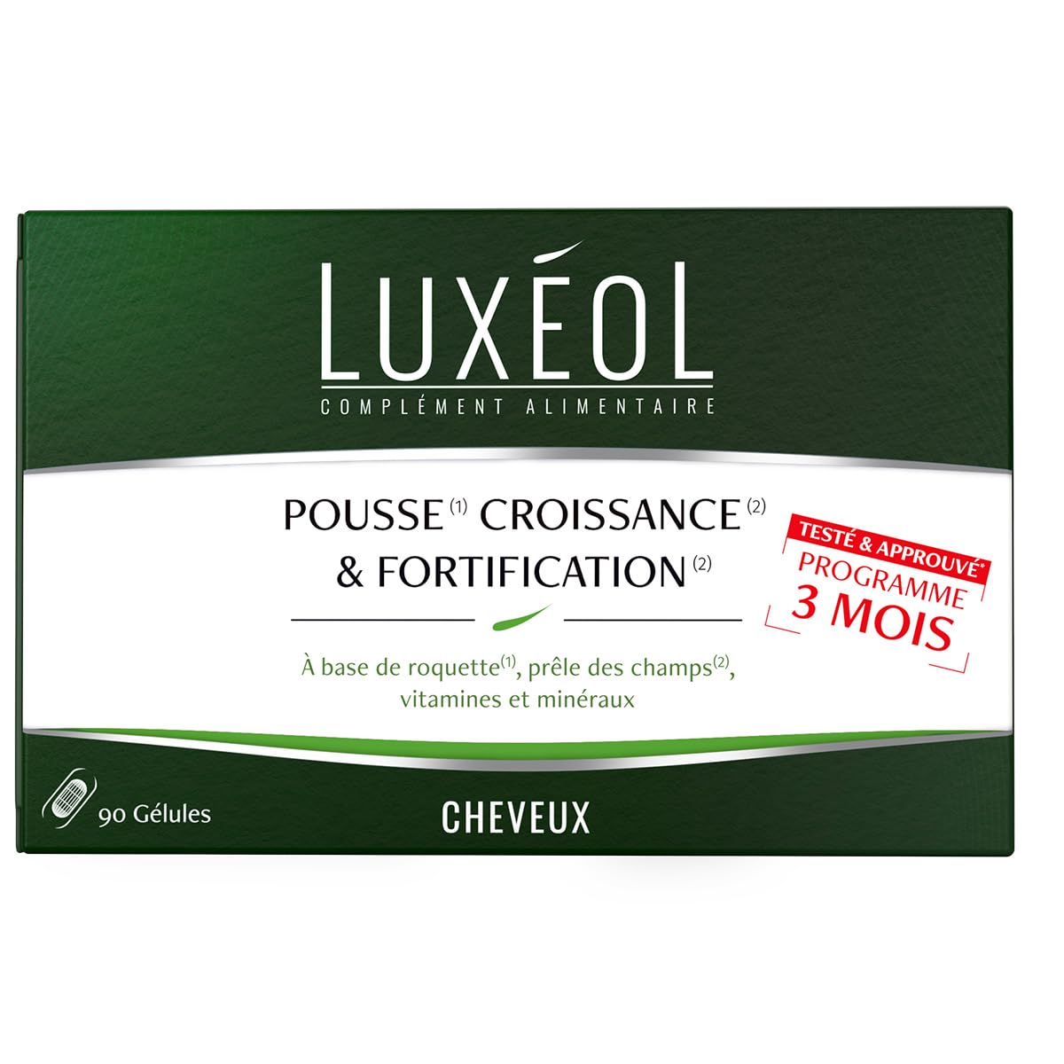 Luxéol Growth & Fortification Supplement for Hair | Arugula, Horsetail, Zinc, Co
