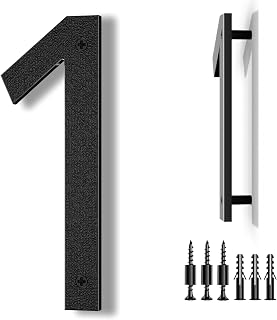 IVERRA 8 Inch House Numbers for Outside, Black Large Address Numbers (1) | Modern Floating House Number for Front Entry Walls, Porch Columns & Garage