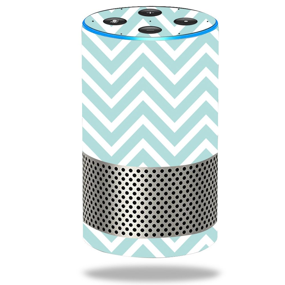 MightySkins Skin Compatible with Amazon Echo (2ND Gen) - Aqua Chevron | Protecti