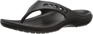 Crocs Unisex Baya Flip Flops, Black, 8 UK Men 9 UK Women