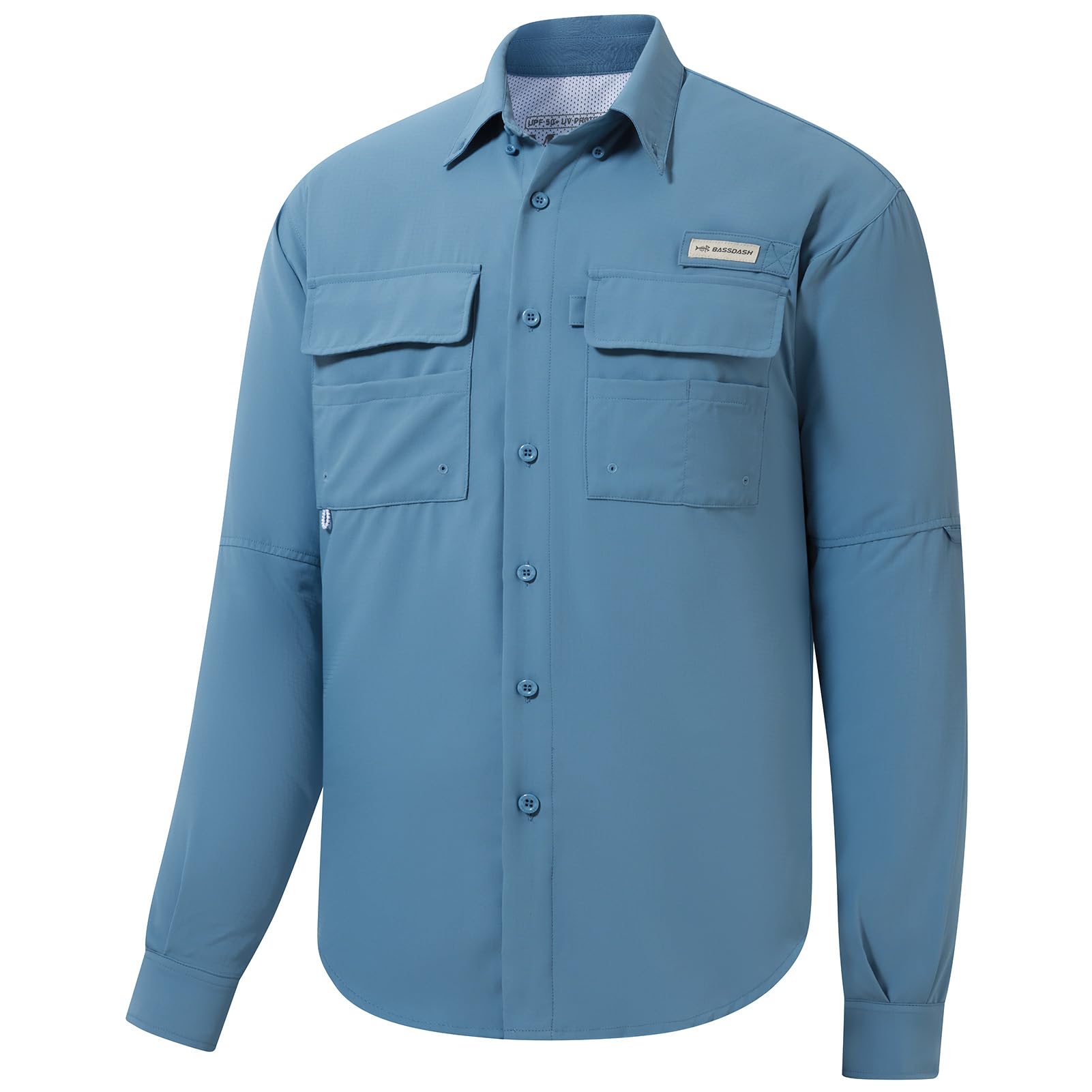 Bassdash FS21M Men's UPF 50 Long Sleeve Fishing Shirt Button Down Shirt Performa