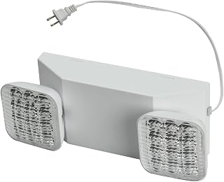 Apmeetlux Plug in Emergency Lights for Business Home Power Failure 4Hours 300lm LED Commercial Emergency Light Fixtures with Battery Backup Rechargeable Adjustable Two Heads AC85-277V