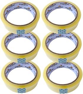 Homebay 6 Pack - Cellotape Rolls Strong Clear Packing Tape Extra Long | Packaging Sellotape Transparent Stationary Gift Wrap Tape Refill 24mm x 40m