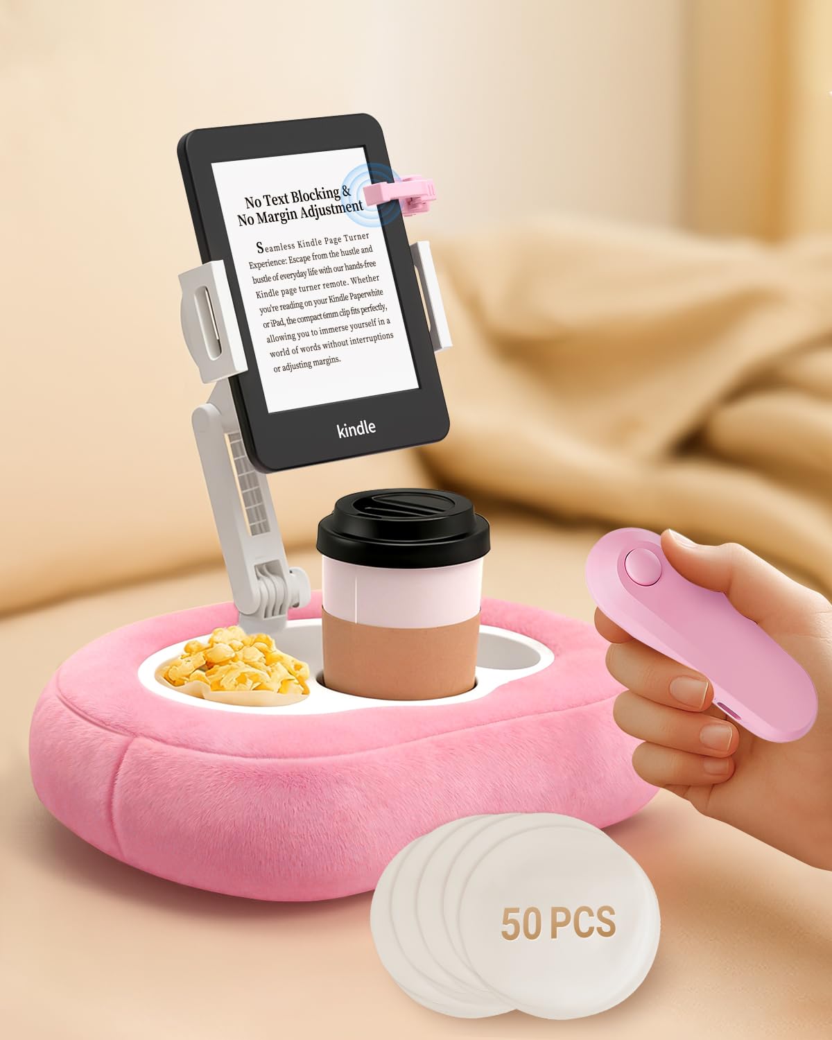 Bongogoo Pillow Stand & Remote Page Turner for Bed, Compatible with Kindle | Chr