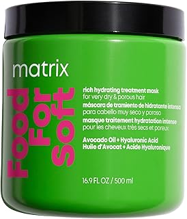 MATRIX Food For Soft Rich Hydrating Treatment Mask - For Dry &amp; Brittle Hair, Adds Shine &amp; Softness, With Avocado Oil &amp; Hyaluronic Acid, Replenishes Moisture