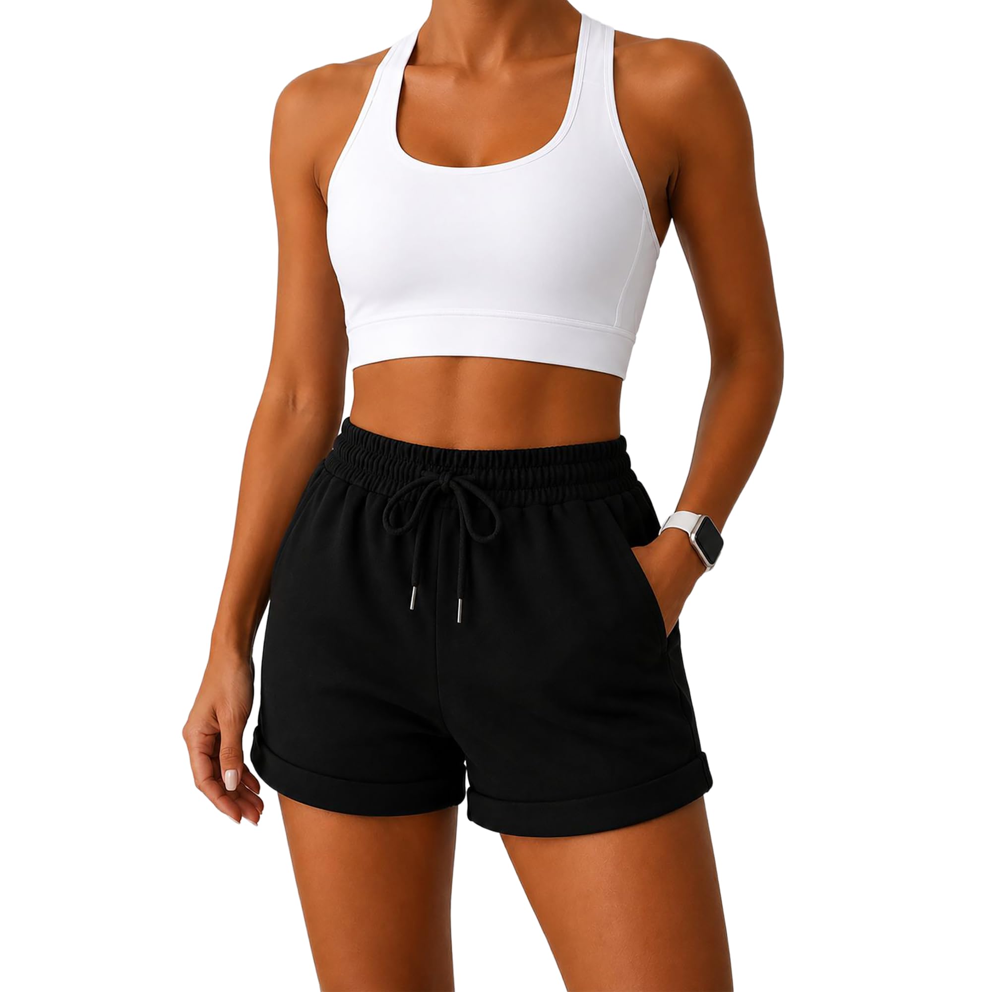 Smith & Solo Women's Cotton Sports Shorts, Short Trousers, Women's Summer Shorts