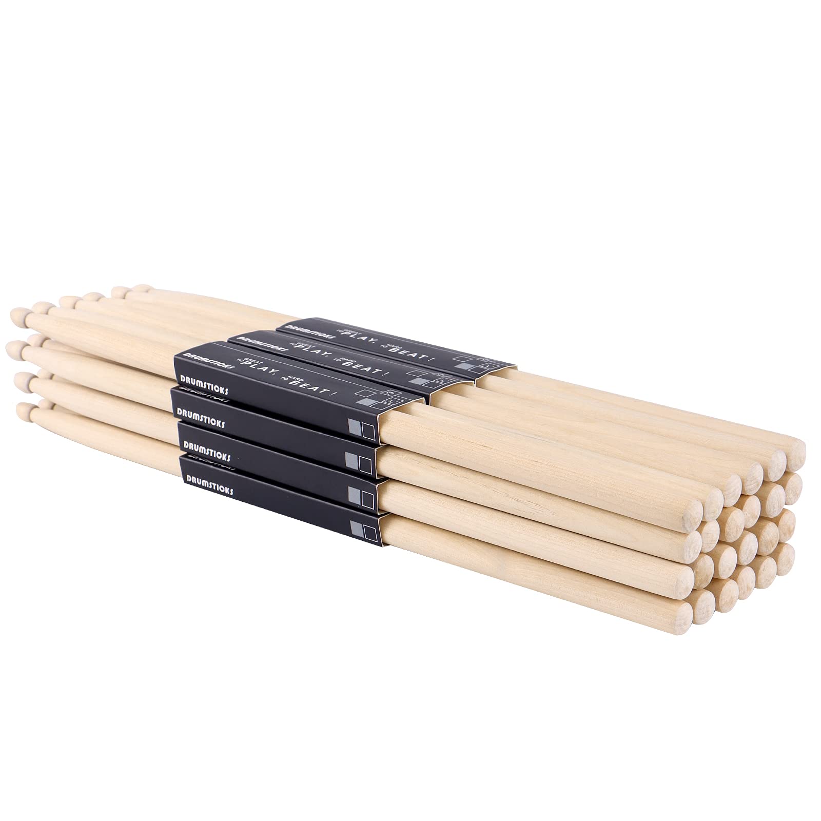 OIETON 5A Drum Sticks Bulk 12 Pairs, Maple Wood Drumsticks for Beginners | 16" S