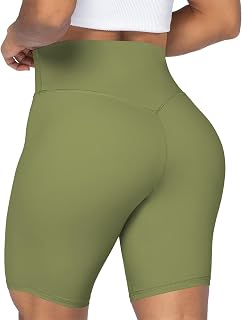 Sunzel High Waisted Biker Shorts for Women with Pockets Seamless Front Yoga Workout Gym Cycling Tummy Control Buttery Soft
