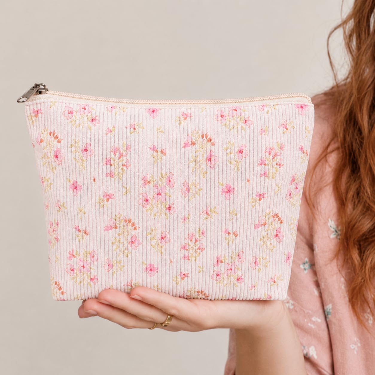 Corduroy Makeup Bag Cosmetic Bag Toiletry Bag – Large Capacity Portable Organize