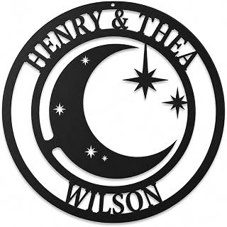Personalized Moon and Stars Metal Sign
