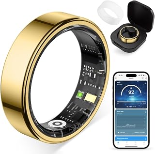 COLMI Smart Ring for Women, AI Health Tracker & 5ATM, R02. (Gold, 8#) | Couples' Space & No Subscription Fee Smart Ring, Heart Rate, Blood Oxygen, Sleep Health Monitoring, Menstrual Cycle, Fitness.