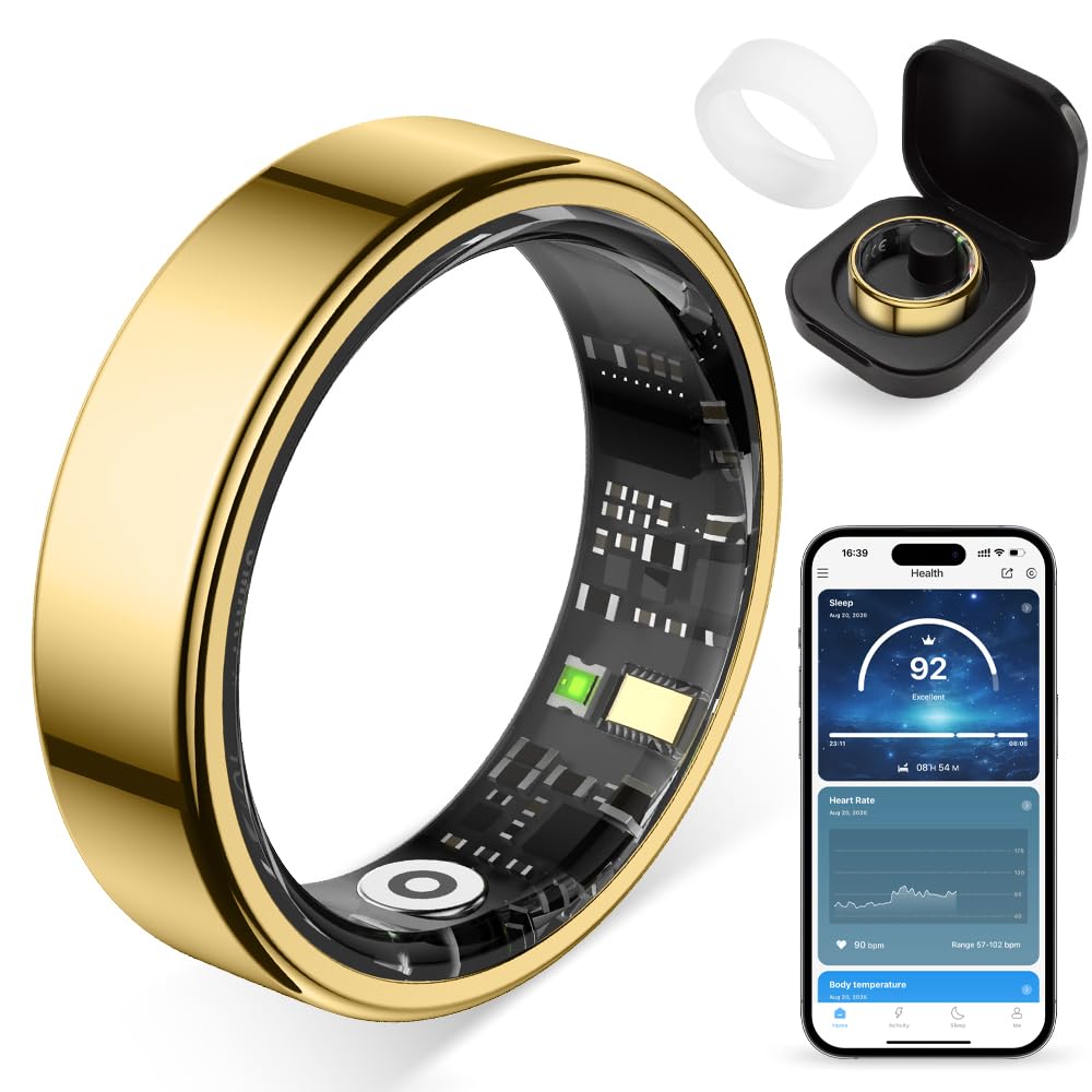 COLMI Smart Ring for Women, AI Health Tracker & 5ATM, R02. (Gold, 8#) | Couples'