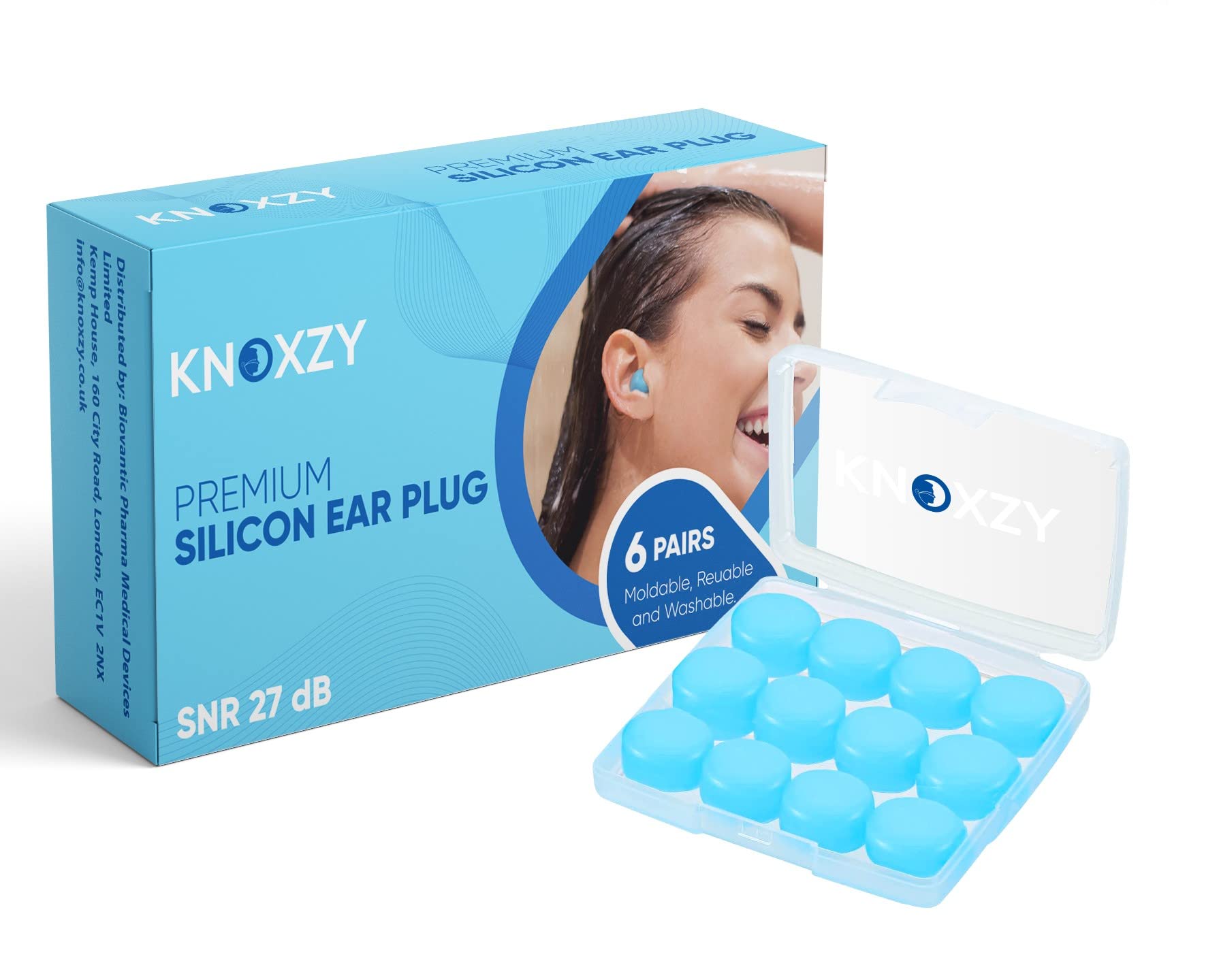 Knoxzy Silicone Ear Plugs for Sleeping Re-Usable Waterproof Noise Cancelling Pre