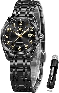 OLEVS Women's Classic Quartz Watch Stainless Steel Waterproof Luminous Easy Read Date Ladies Watch
