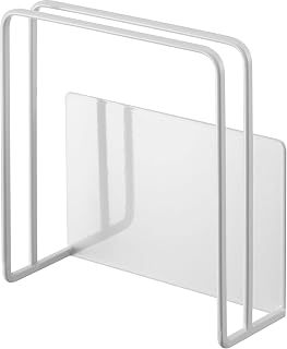 Yamazaki 5138 Magnetic Cutting Board Stand, White, Approx. W 5.3 x D 2.2 x H 5.5 inches (13.5 x 5.5 x 14 cm), Tower Tower, Floating Storage, Easy Installation