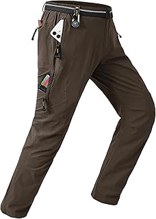 TBMPOY Pantaloni da trekking leggeri da uomo con cintura, 5 tasche con cerniera, impermeabili, ad asciugatura rapida, da viaggio, pesca, lavoro, attività all'aperto