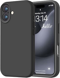 LOVE 3000 Designed for iPhone 16 Case, Premium Silicone with [Soft Anti-Scratch Microfiber Lining] Shockproof Protective Phone Case for Men Women Girls 6.1", Black