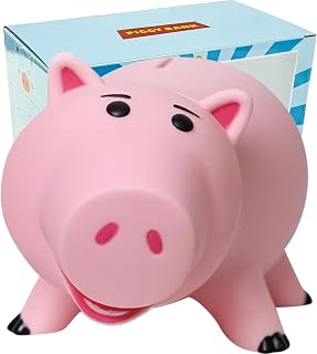 Hamm Piggy Bank Unbreakable Cute Pink Pig Money Bank Plastic Saving Coin Bank for Kids Christmas Birthday Toy Gift