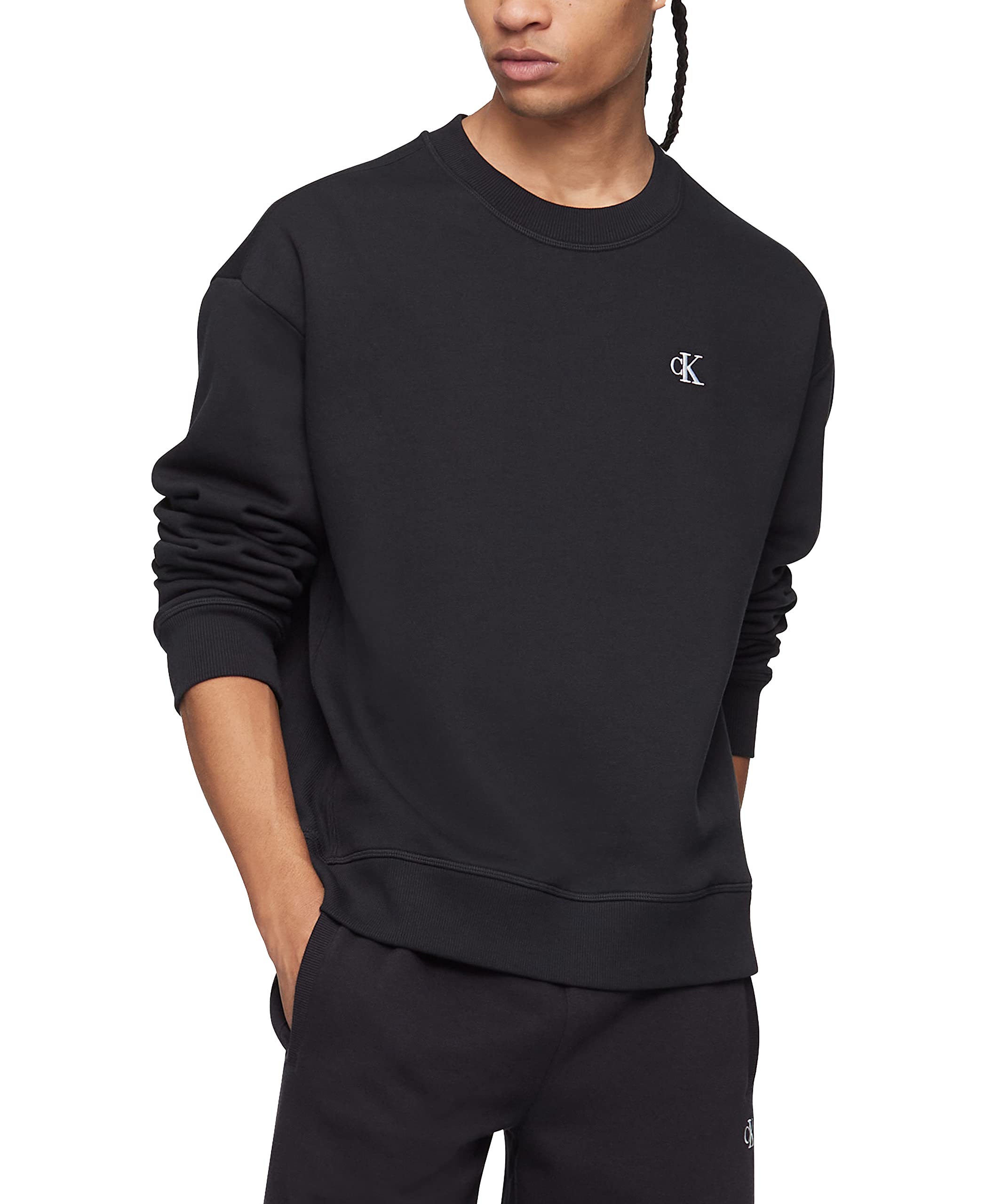 Calvin Klein Mens 2026 Crew Neck Cotton Breathable Golf Sweater