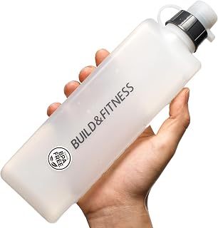 BUILD & FITNESS Curved Water Bottle for Running Belts, Hydration Running Bottle, Easy to Use, 300ml