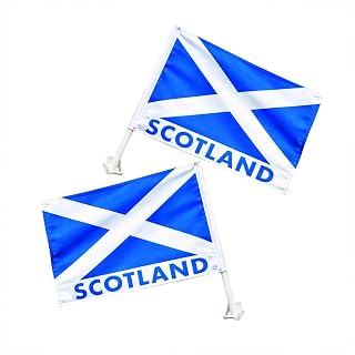 Scotland Car Window Flags - Pack of 2 - Ideal for football, rugby, national events, and Scottish celebrations