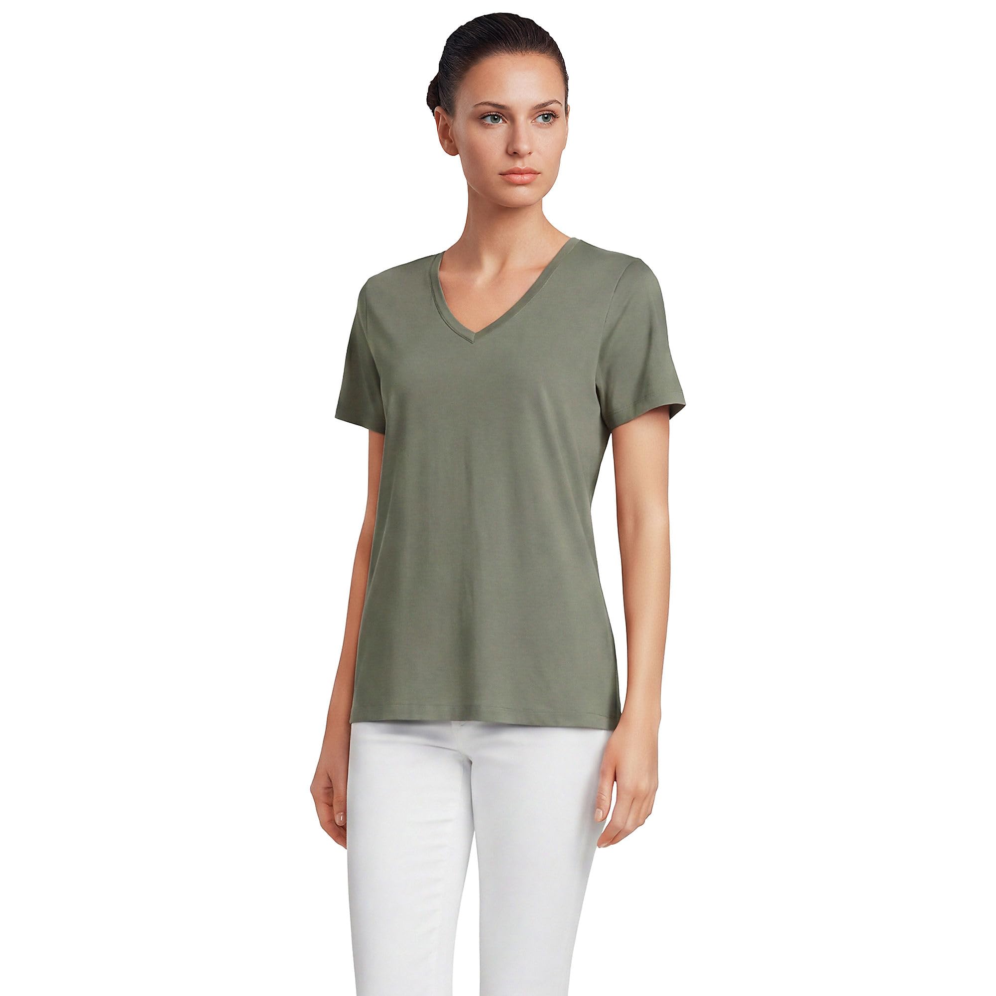 Lands' End Women's Supima V-Neck T-Shirt