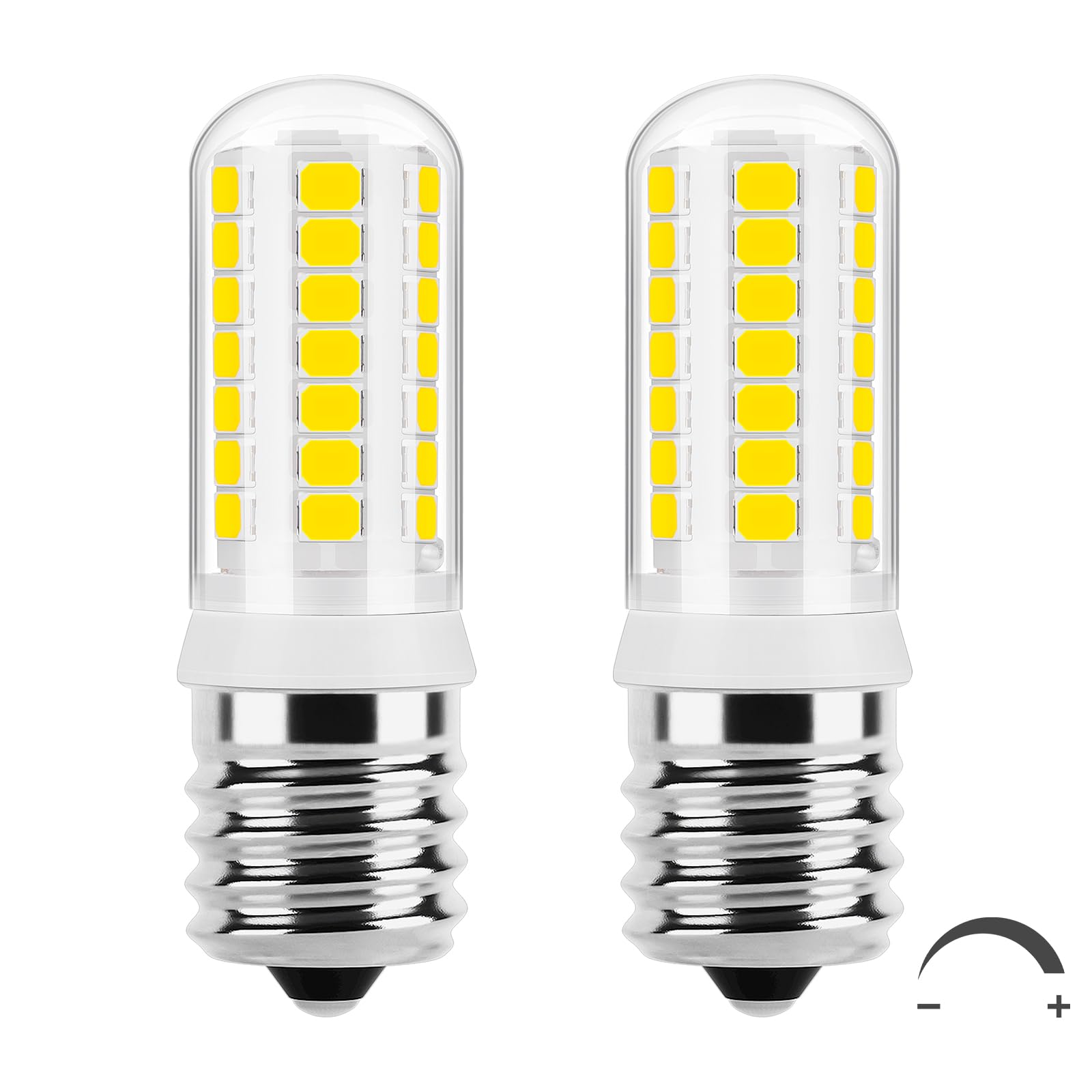 DiCUNO E17 LED Microwave Bulbs, Dimmable, 40W Equivalent, 5000K, 2-Pack