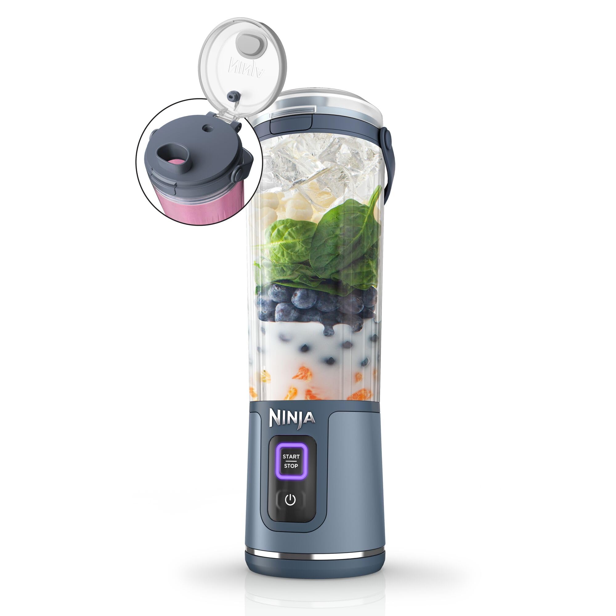 Ninja Blast 530ml Portable Blender, Leakproof Lid, Denim Blue BC151UKNV | Powerf