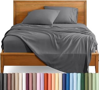 Bare Home Queen Sheet Set - 1800 Ultra-Soft (Queen, Grey)